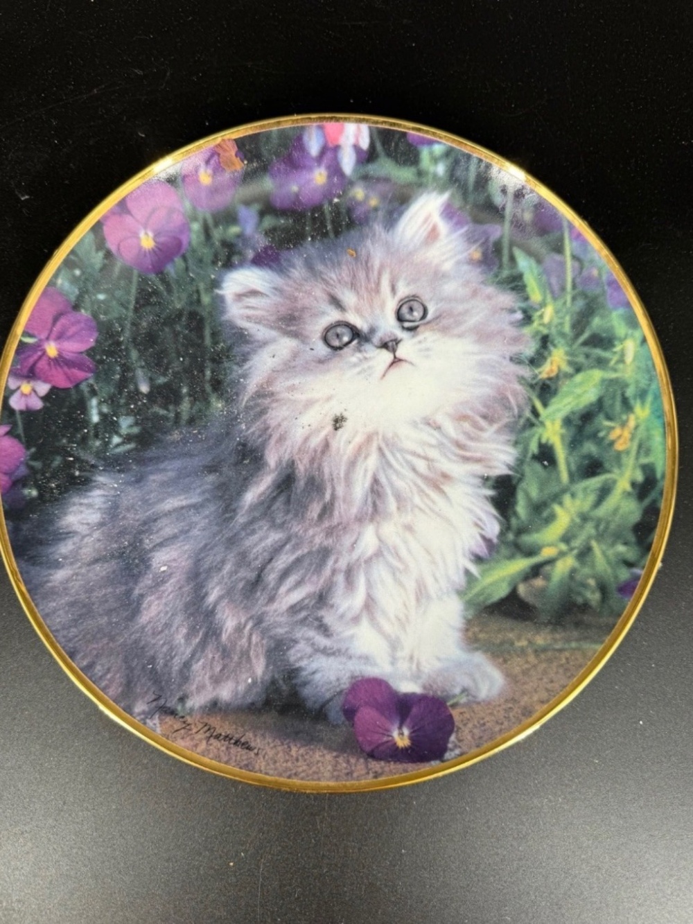 Franklin Mint Heirloom Recommendation Purrfection by Nancy Matthews Gray Kitten
